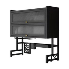 HOUDER 雙層帶門水槽瀝水架 75cm, 2層, 黑色, 1個