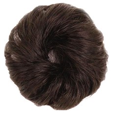 Gelluna 真髮包包頭盤髮捲髮短髮馬尾鬆緊髮片假髮 HB-18, 2 棕黑色, 1個