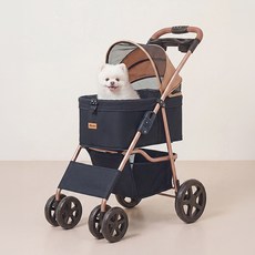 레토 원터치 퀵폴딩 강아지 유모차, 베이지, 1개