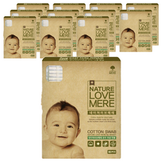 NATURE LOVE MERE 獨立包裝嬰幼兒棉花棒 80支, 12盒