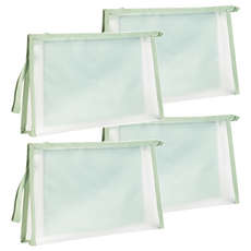 델리 삼각 투포켓 스트랩 파우치 A4 PP109, 그린립, 4개