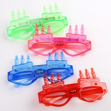 Starium 生日派對生日蠟燭 LED 眼鏡 4件組, 混色, 1套