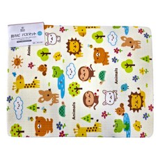 西松屋 Smart Angel 防霉沐浴墊 防滑軟墊嬰幼兒洗澡墊, S(60 x 42.5 x 2cm), 可愛動物, 1個