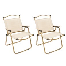 코멧 아웃도어 우드 폴딩 캠핑 로우체어, 베이지, 2개