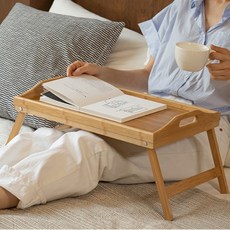 Lifesalim 竹製2用托盤式折疊桌, 木頭