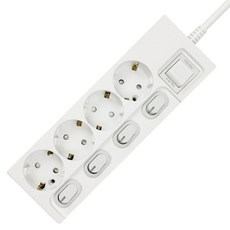 원스탑 과부하차단 파워 개별 멀티탭 4구, 1.5m, 화이트, 1개