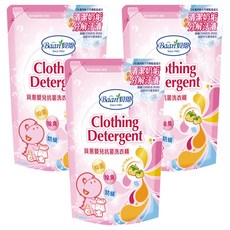 Baan 貝恩嬰兒抗菌洗衣精補充包, 有效分解各種汙漬, 同時保護衣物, 綠色環保APG洗淨成份, 800ml, 3包