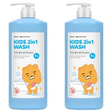 베비언스 리틀카카오프렌즈 키즈 헤어 앤 바디워시 블루, 1L, 2개