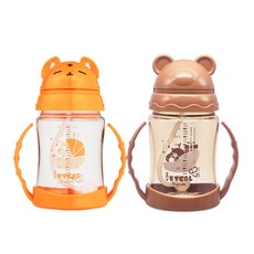 Eye Byeol Friends Tritan 果汁杯 280ml x 2 種, 橘色+棕色, 1組