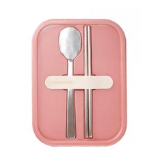 Locknlock 樂扣樂扣 耐熱玻璃餐具便當盒 附餐具 LLG991CLPIK 200 x 150 x 70mm 930ml 950g, 粉色, 1個