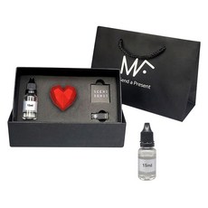 MFUTURE 車用愛心芳香劑 霧面紅 + 粉香 15ml 2入 + 購物袋, 四月清新, 1套