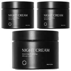 BLACK MONSTER 多效合一男士保濕晚霜 亮白淡化皺紋 化妝水乳液精華液面霜, 100ml, 3罐