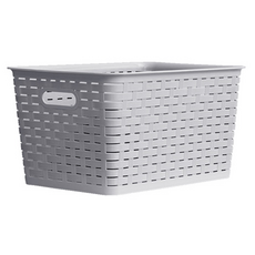 dayneeds 日需百備 仿編織收納籃 洗衣籃 塑膠籃 置物籃 玩具收納, 灰色, 6個