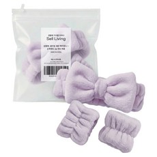 셀리빙 세안 헤어밴드 + 손목밴드 2p 세트, 퍼플, 1세트