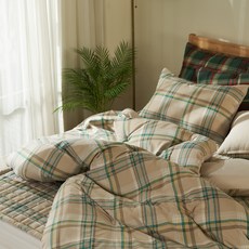 리빙캐슬 국산 타탄체크 마이크로워싱 침구세트