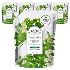 1802 LE CHATELARD 室內晾乾 高濃縮衣物柔軟精 蘋果薄荷 補充包, 1.6L, 5個