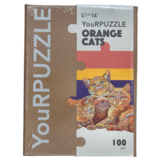 YouRPUZZLE 拼圖 100片 適合14歲以上, 三隻橘貓, 1盒