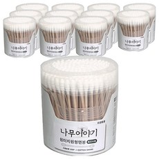 나무이야기 원터치원형 면봉 회오리형, 200개입, 12개