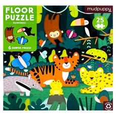 mudpuppy 造型地板拼圖 雨林 Set 25片, 6個造型, 1盒