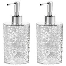 冰川紋分裝瓶 圓形400ml 透銀色 - 乳液沐浴乳洗手液分裝適用, 2個