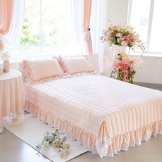 Ryugeumsuk 法式花園絲滑水洗絎縫荷葉邊床罩