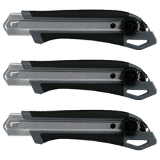 Peace Tools 和平 501 特大美工刀, 3個, 黑色 + 灰色
