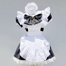 正宗女僕女傭角色扮演服裝套裝 SHORT, 1套, 混合色