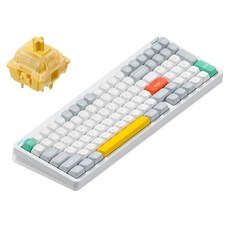 누피 저소음 블루투스 유무선겸용 기계식 키보드, 아이오닉 화이트, Halo96 V2(한영 각인), 레몬축