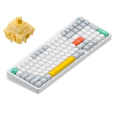 누피 저소음 블루투스 유무선겸용 기계식 키보드, 아이오닉 화이트, Halo96 V2(영문 각인), 레몬축