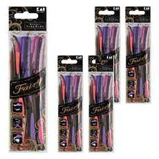 貝印 Kai 修眉刀 - 安全修眉 輕鬆打造精緻眉型, 5入, 橘/紅/紫