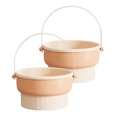 三合一刷具清潔碗, 杏色, 2個