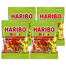 HARIBO 蚯蚓造型水果風味軟糖, 100g, 4個