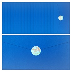Cherish Young Art 感謝信封 20入 + 貼紙 30入, 藍色(信封), 雷射(貼紙), 1套
