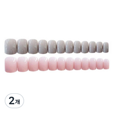 方便黏貼的凝膠美甲貼 長橢圓 短款 24p, NT119 柔和色調, 2個