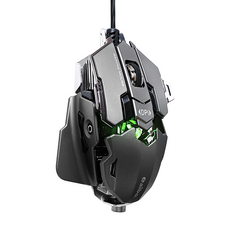 aibo USB 變形機械電競遊戲鼠 原廠保固, LY-ENMS-AMG500, 鐵灰色