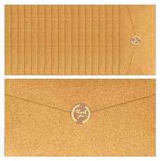 Cherish Young Art 感謝信封 20入 + 貼紙 30入, 金色(信封), 牛皮紙(貼紙), 1套