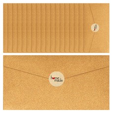 Cherish Young Art 感謝信封 20入 + 貼紙 30入, 金色(信封), 愛心(貼紙), 1套