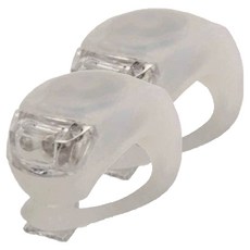 Hwigyeongil 第5代矽膠青蛙夜間LED自行車燈, 白色, 2個