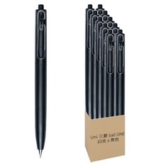 Uni 三菱 Uni-ball ONE 自動鋼珠筆 Set 低重心設計 高精度金屬筆尖 書寫流暢不費力 UMN-SF-38 0.38mm 10入, 黑色, 1盒