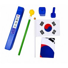 MEO 太極旗國旗盒組 + 手搖旗太極旗 + PVC旗桿 + 收納盒, 混合色, 1套