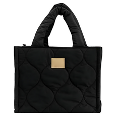 Malolotte 輕量鋪棉防潑水媽媽包, 黑色