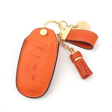 모런 4버튼 가죽 키케이스 골드 풀세트, 선셋오렌지, HK214