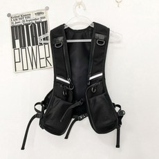 PARAJUNI 跑步 戶外 工作服 隨身物品收納 背心 胸包 包 HJ0651, 黑色, 1個