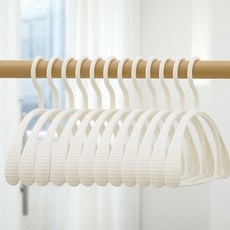 BONOHOUSE 寬版堅固防肩角衣架, 白色, 20個