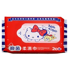 Hello Kitty 抑菌 柔濕巾, 20張, 1包