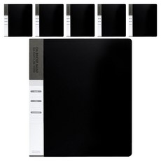 VICDREAM A4 60張 OA透明活頁夾 可追加內頁 文件夾, 黑色, 6入
