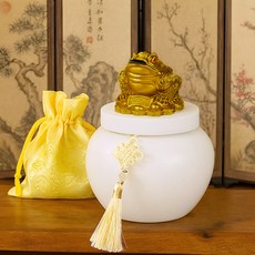 生活智慧風水蟾蜍鹽罐, 白色