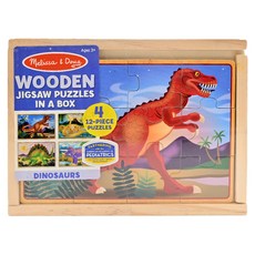 Melissa&Doug 瑪莉莎 拼圖 盒中木製 恐龍, 48片, 1盒