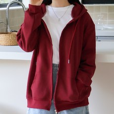 LUNA GIRL 女性Athletic大尺碼素色連帽拉鍊外套 L24FT080216