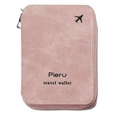 Pieru RFID 防盜刷護照收納包 多功能, 15 x 10.8 x 2.7cm, 粉色